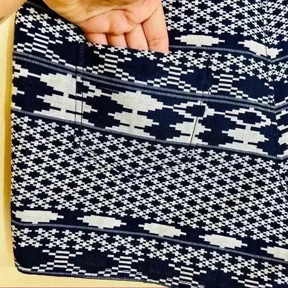 Laundry by Shelli Segal Navy & White Tribal Aztec Cotton Blend Shorts Size 8 - Picture 11 of 14